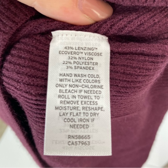 Halogen Burgundy Cutout Shoulder Sweater Dress - Size Small | Mock Neck, L/S - Picture 7 of 7